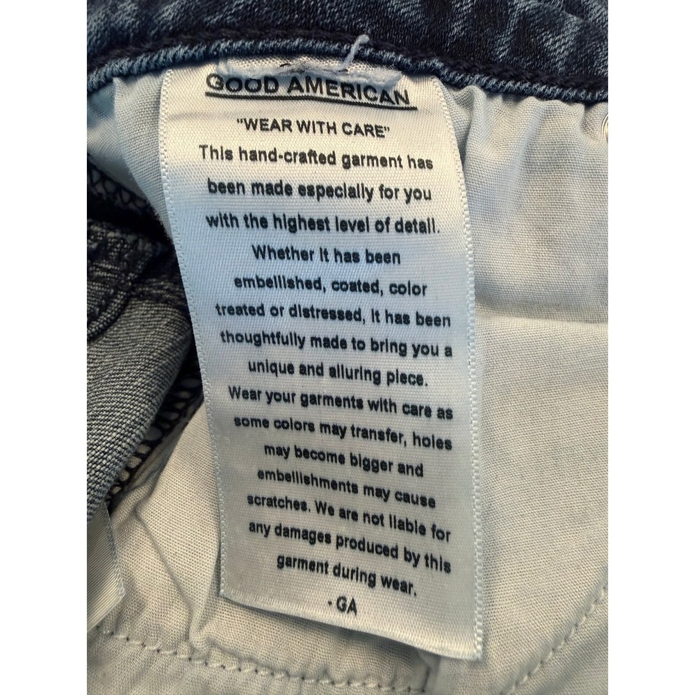 Good American Good Waist Skinny Jeans Blue Tuxedo Stripe GWCP103C Size 10/30 - Picture 9 of 13
